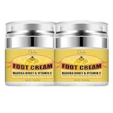 Fußpflegecreme, Fußcreme mit Honig und Vitamin C, Intensive Feuchtigkeitscreme für sehr Trockene und Beanspruchte Füße, Fußpflege gegen Raue, Trockene & Rissige Füße, 50g (2 Stück)