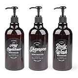 XXXXW Nachfüllbarer Seifendosierer für 3 stücke Badezimmer Seifenspender 500ml Shampoo Körperwasch Haar Conditioner Flasche Kunststoff Aufbewahrungsflasche Pumpe Sub Flasche Duschlotionsspender