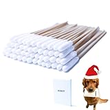 50 Stück Pet Dog Ear Cleaner Bamboo Cotton Buds 15.5cm verbesserter Langer Stock, Wachsentferner, juckende Ohren, Reinigungstupfer zur Reinigung von Tieren, Infektionen（50 Stück）