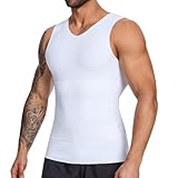 SLIMBELLE Body Shaper Herren Ärmellos V-Ausschnitt Elastische Tight Compression Shirt Bauchweg Unterhemd Taillenformer Tank Top Shapewear Kompressionsshirt Herren