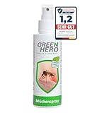 Green Hero Mückenspray schützt zuverlässig vor Stechmücken, Moskitos & Zecken 100ml Mückenschutz mit dem gut duftendem Wirkstoff EC-Öl, geeignet für Erwachsene und Kinder ab dem 6. Monat