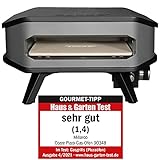 Millarco® Gas Pizza Ofen | mobiler Pizzaofen | Pizzastein Gasgrill bis 400°Grad regelbar | mit 34x34 cm Pizzastein | Tragbar für Terrasse und Balkon | Schwarz, Test 'SEHR GUT'