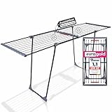 EUROGOLD® Wäscheständer ausziehbar [20M TROCKENLÄNGE] - Premium Wäscheständer Trockner - Extra Stabiler ausziehbarer Wäscheständer (Made in EU) - Wäscheständer Balkon/Garten - Clothes Drying Rack