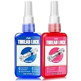 Schraubensicherung - Mittelfest und Hochfest Schraubenkleber für Muttern, Schrauben, Gewindedichtung, Schraubensicherungsmittel für Verhindern von Lockern, Siegel, Antikorrosion (50ml Blau+50ml Rot)