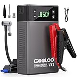 GOOLOO VX1 2500A Starthilfe Powerbank mit Kompressor, Supersafe 12V Auto Starthilfe mit 150 PSI digitalem Reifenfüller, Geeignet für 8.5 L Benzin und 6.0 L Diesel