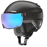 ATOMIC SAVOR VISOR STEREO Skihelm mit Visier - Schwarz - Größe S - Maximale Stoßdämpfung - Active Aircon Belüftungssystem - Hochwertige Verspiegelung für klare Sicht