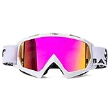 KINGBIKE Motocross Brille,Mtb Brille Dirt Bike ATV Crossbrille goggle,Sicherheit ATV Tactical Riding Motorradbrillen für MäNner Frauen Jugend Fit ÜBer Brille UV400 (A-weiß Purple-revo)