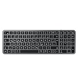 iClever Bluetooth Tastatur Mac，kabellose Multi-Device Tastatur mit Easy-Switch für bis zu 3 Geräte, schlank –für PC, Notebook, Windows, Mac, Chrome OS, Android, iPad OS, Deutsches QWERTZ-Layout