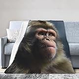 Monkey Fleecedecke, superweich, warm, extra groß, Flanell-Überwurf, leicht, luxuriös, gemütlich, Bettdecke für Couch, Sofa, alle Jahreszeiten, 101,6 x 76,2 cm