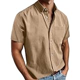 ZDSUHYIW Hemd Herren Kurzarm Button Down Businesshemd Basic Oberhemden Mit Brusttasche Einfabrig Freizeithemd Herrenhemd Kurzarm Bügelfrei Cargo Arbeitshemd Strandhemd