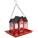 Eichhörnchensicheres Vogelfutterhaus Für Den Außenbereich Metallkonstruktion Futteröffnungen Wetterfestes Dachdesign Für Finken Robustes Vogelfutterhaus Aus Metall