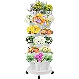 3-stöckige stapelbare vertikale Garten-Pflanzgefäße, Selbstbewässerungssystem für den Innen- und Außenbereich, ideal für Erdbeeren, Kräuter, Paprika, Blumen und Pflanzen