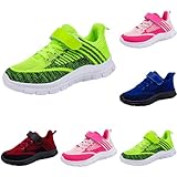 Sportschuhe Kinder Jungen Mädchen Modische Ganzjahres Hallenschuhe Turnschuhe Leicht Mesh Straßenlaufschuhe Atmungsaktiv Sneaker Flach Dicker Boden rutschfest Klettverschluss Laufschuhe