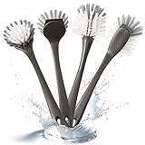 Hausfelder Spülbürste und Küchenbürste Schwarz, Spülbürsten Set bestehend aus 4 x Geschirrbürste