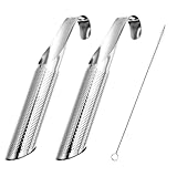 Nogeqi 2 Stück Edelstahl Teesieb Für Tasse, Teesieb Für Losen Tee Mit Reinigungsbürste, Tee Sieb Mit Hakengriff, Teesiebe Teefilter, Teeei Für Losen Tee, Feinmaschig Teestab Für Rose Kaffee Gewürze