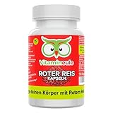 Roter Reis Kapseln - 150 mg Extrakt mit 1,6% Monacolin (2,4 mg) - bioaktiv & vegan - Produktion in Deutschland - ohne Zusatzstoffe - Vitamineule®