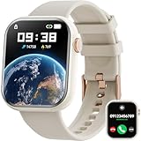 Smartwatch Damen Herren, 1.85' Zoll Touchscreen Smart Watch mit Bluetooth Anrufe, Uhr Damen Herren mit 140+ Sportmodi SpO2 Pulsuhr Schlafmonitor Schrittzähler, Armbanduhr für iOS Android