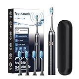 Elektrische Zahnbürste für Erwachsene, elektrische Zahnbürste für Reisen, wiederaufladbar, 40.000 VPM, Tiefenreinigung, 6 Modi, Reiseetui, Schnellladung