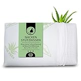 MaxxGoods orthopädisches Kissen, Nackenstützkissen aus Visco Gelschaum mit Aloe Vera Schutzbezug & Innenbezug aus 100% Baumwolle - Kopfkissen, Kissen für Seitenschläfer (42cm x 70cm x 15cm)