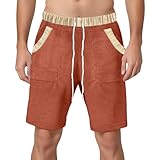 Generisch Kurze Hosen Herren Sommer Shorts mit Kordelzug Stoffhose Kurz Bermuda Chino Shorts Gummibund Freizeithose Kurz Sommerhose Sporthose Gym Strand Shorts
