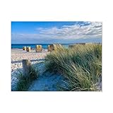 1000 Teile Puzzle Für Erwachsene Und Kinder，Strandkörbe auf der Insel Fehmarn an der Ostsee，Stressabbau Herausforderung Bodenpuzzle DIY Home Wanddekoration（50x70cm）-A67