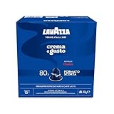 Lavazza, Crema e Gusto Classico, 80 Aluminiumkapseln kompatibel mit Nespresso* Original Maschinen, Noten von Gewürzen, Schokolade und Holz, Arabica&Robusta, Intensität 12/13, mittlere Röstung