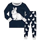 Braun Jungen Schlafanzug Lang Pyjama-Set Kinder Weich Niedlich Langarm Shirt Und Karierte Schlafanzughose Lang Nachtwäsche Hausanzug Set Größe 128 Bis 176 14 Jahre