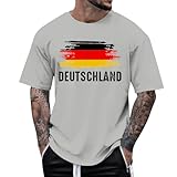 Deutschland Fanartikel EM Herren T shirt mit Deutschland Flagge Sommer Kurzarm T-Shirt Rundhals Fanartikel Fussball Lässig Shirt Oberteile Freizeit Summer Tops Sportshirt Mann