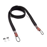 C-Rope Kameragurt THE TRAVELER handgeflochten aus Paracord, Schultergurt mit Schnellverschluss, 125cm, Schwarz
