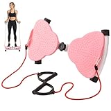 LTFIOON Twist Board,Twist Waist Disc Board mit Kordelzug,100KG Tragkraft,Stehendes Bauchübungsbrett,Twist Board Abnehmen Geräte für Fußmassage, Gewichtsverlust,Taillentwister für Zuhause/Büro (Rosa)