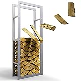 LAWA Living and Lifestyle Kaminholzregal Metall 60x25x150 VERZINKT Feuerholzregal innen und außen Brennholzregal Kaminofenregal Kaminholzständer Holzlege Holzregal (Ral 9006 Silber)