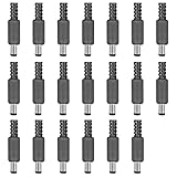 SHEEPPING 20 Stück DC-Stecker DC-Hohlstecker Adapter 5.5 mm x 2.1 mm DC Power Male Plug Lötstecker für Media Player, CCTV usw