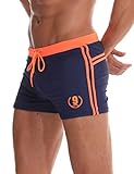 Arcweg Herren-Badehose, Boxershorts, S-XL, Futter mit Kordelzug, verstellbar, bequem, Marineblau, 50