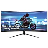 Z-Edge 30 Zoll Curved Gaming Monitor 200Hz 1ms MPRT, 21:9 Ultra-Wide 2560x1080 R1500 Curved Bildschirm, FreeSync, HDMI, DisplayPort, RGB-Licht, Lautsprecher - Schwarz