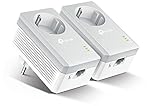 TP-Link Powerline Adapter Set TL-PA4010P KIT(600Mbit/s, mit Steckdose, 100Mbit/s-Ethernet-LAN, Kompatibel mit allen HomePlug AV/AV2 Powerline Adaptern, schnelle Datenübertragung über die Stromleitung)