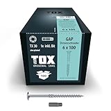 TOX Distanzschrauben GAP 6,0 x 100 mm, Abstandsschraube aus verzinktem Stahl, millimetergenaue Ausrichtung von Holz-Unterkonstruktionen, TX30, 100 Stück im Karton, inkl. 1x Bit, 1141404160100