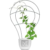KADAX Blumengitter aus Stahl, 3er Set, Rankgitter, Rankhilfe für Kletterpflanzen, Pflanzenstielstütze, Blumenstütze, Gitterspalier, Pflanzengitter (48,5 x 32 cm)