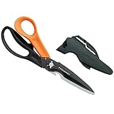 Fiskars Mehrzweckschere mit trennbaren Klingen, Inkl. Schutzhülle mit Scherenschärfer, Länge 23 cm, Titaniumbeschichtung, Rostfreie Stahlklinge/Kunststoff-Griffe, Schwarz/Orange, Cuts + More, 1000809