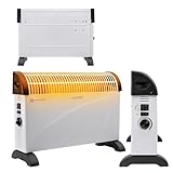 Heidenfeld elektrische Konvektorheizung HL200 | 3 Jahre Garantie - 2000 Watt - Konvektor - Thermostat - Frostwächter - Elektroheizung - Heizung - Heizlüfter - Bis 25 m² (Mit Turbo, ohne Timer)