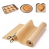 Wxeadu 30x250cm Dauerbackfolie Silikon, Zuschneidbare Silikonbackmatte, Backpapier Wiederverwendbar, Wiederverwendbares Backpapier, Antihaft Dauerbackfolie für Backblech, Ofen,Grill,Heißluftfritteuse