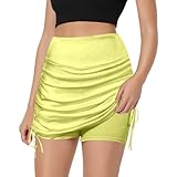 Hosenrock Damen Kurz Elegant Minirock Damen Sommer Tennisrock Mit Hose Plissee Rock A Linie Mini Sommerrock Leicht Badeshorts Sportrock Schnelltrocknende Strandbikini Badekleid