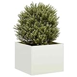 HOMEELIKE Pflanzgef?? Wei? 40x40x30 cm Stahl