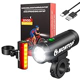 StVZO Zugelassen Fahrradlicht Set USB Akku, LED Fahrradbeleuchtung Fahrradlampe, Bike Light Fahradbeleuchtungsset INKL. Frontlichter & Rücklicht für Kinder und Erwachsene LITESET