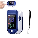 Pulsoximeter Fingeroximeter,Sauerstoffsättigung Messgerät Finger, Blutsauerstoffmessgerät Finger für Erwachsene Kinder,Pulsoximeterfür Zuhause, mit Lanyard