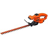 Black+Decker Elektro-Heckenschere BEHT201 (420W, 45 cm Schwertlänge, 16 mm Schnittstärke, T-Handgriff und transparentem Handschutz, für kleine Hecken)