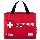 Erste Hilfe Set gefüllt mit Sofort-Kältekompressen, Rettungsdecke und Pflastersortiment/Erste Hilfe Tasche für Zuhause, Auto, Outdoor, Wandern und Reisen - Notfallset für Unterwegs