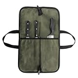 Generico Bacca Chiefs Chefs, CHITTI Rolle Chefs - Taschen für Küchenutensilien - Wachstuch Leinwand Portable's Knives Storage Taschen für Küchenutensilien für Wandern Camping, Grün (Army Green),