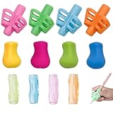 YELYTR 12 Stück Schreibhilfe für Stift Kinder, Stiftehalter Kinder, Hilfe Silikon Schreibhilfe Stifthaltung, Ergonomische Bleistift Griffe, Schreiben Haltungskorrektur Werkzeug für Bleistifte