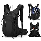 Outplea 15L Leicht Fahrradrucksack Herren Damen, Kleiner Wanderrucksack Motorrad Rucksack, Trailrunning Rucksack Laufrucksack Trinkrucksack für Marathon Laufen Wandern, Schwarz
