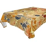 Quadratische Tischdecke mit rotem und goldenem Marmor, abwischbar, für Küche und Esszimmer, für den täglichen Gebrauch, 1,8 m - 2,4 m, waschbar, für den täglichen Gebrauch, Tischschoner für